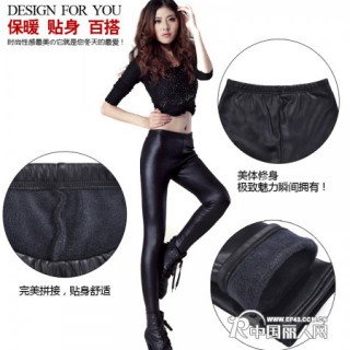 今年最流行仿皮加绒打底裤批发厂家直销打底裤批发