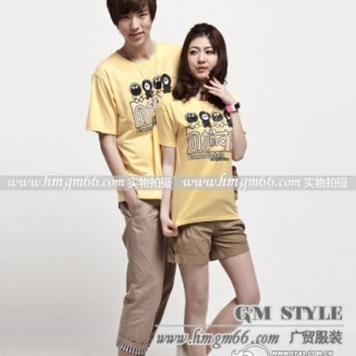 夏季短袖圆领情侣T恤批发辽宁情侣T恤批发吉林哪里有情侣小衫批