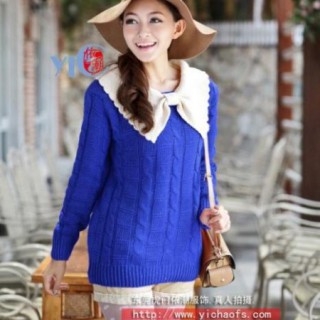 春季小清新毛衣批发纯白青春毛衣批发小时代毛衣批发