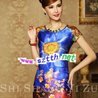 2013年新款Belle Fenme真丝裙夏！厂家一手货源