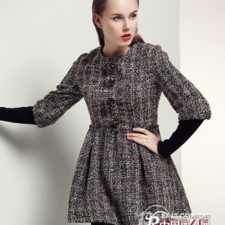 毛呢连衣裙冬装新款 时尚百搭必备