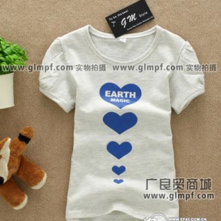 女士休闲T恤批发儿童圆领T恤批发卡通女装T恤批发学生装T恤批