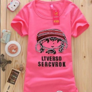 厂家大量供应韩版可爱小女孩绣花女装短袖t恤