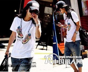 时尚李孝利个性T恤批发情侣装短袖T恤批发冰丝棉T恤批发摆夜市