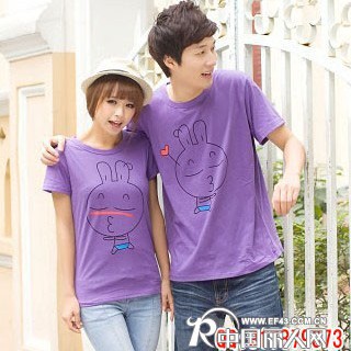 时尚新款情侣装短袖T恤批发厂家情侣装批发简单圆领情侣T恤衫批