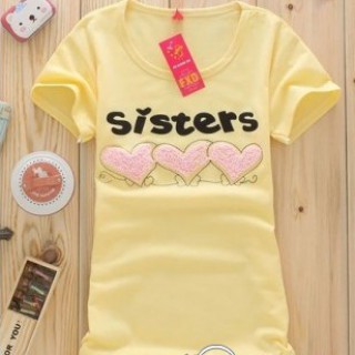 甜甜心型绣花女装t恤 厂家直销 诚招代理