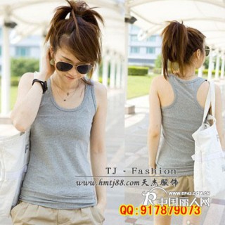 工字背心批发简单吊带批发男式女式短袖T恤批发库存服装批发