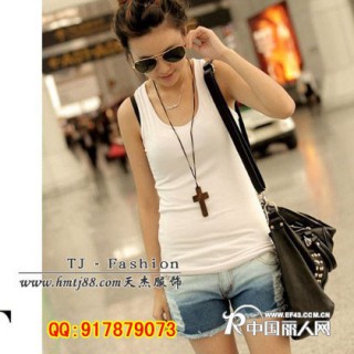 韩版小背心批发吊带背心工字背心批发便宜短袖女T恤衫批发摆地摊