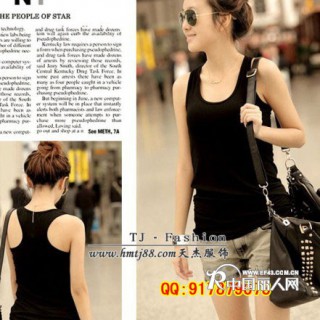 纯色空白工字背心批发条纹工字背心批发爆款豹纹工字背心连衣裙批