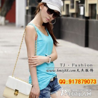 修身长款工字背心批发虎门便宜服装T恤批发杭州吊带背心批发网莱