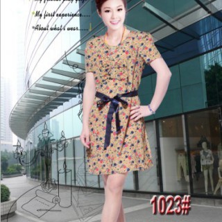 湖南株洲便宜雪纺连衣裙批发厂家供应夏季碎花便宜雪纺连衣裙批发