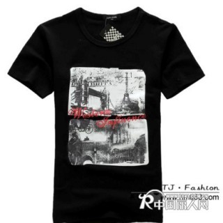 时尚男式短袖T恤批发男款T恤衫批发学生哥圆领短袖T恤批发