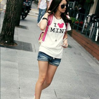 潮流情侣T恤手绘情侣T恤最新时装潮流女装夏装服装批发李孝利韩