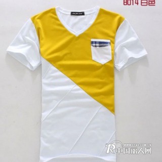 拼色男装V领T恤批发男式短袖T恤批发夏装短袖T恤批发厂家便宜