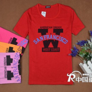 原单整款热卖女款T恤批发13714185412