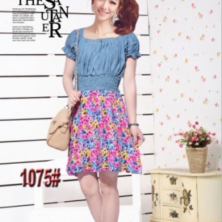 雪纺连衣裙批发广州碎花连衣裙怎么搭配