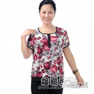 武汉中老年T恤批发山西中老年套装批发便宜中老装批发