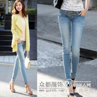 一手货源厂家清仓牛仔裤批发白马最便宜女装牛仔裤批发市场