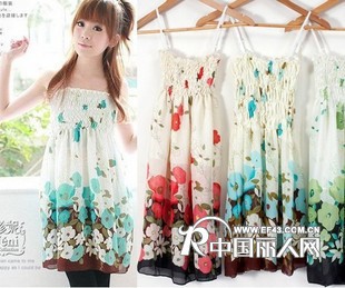 同款女式连衣裙 雪纺沙滩裙 淑女一字裙子