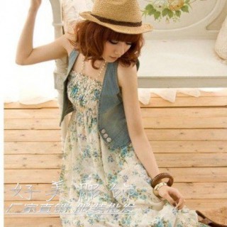 批发夏装女装全棉条纹工字背心裙无袖打底背心连衣裙吊带打底裙