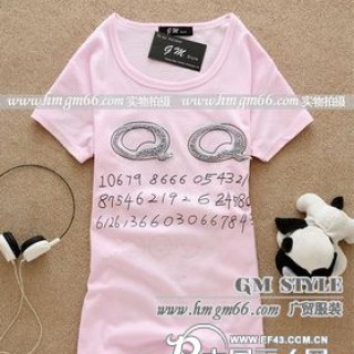 双面印花女装T恤批发弹力韩版印花T恤批发潮流背部前面印花T恤