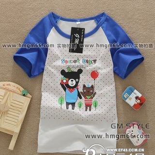 卡通童装T恤批发韩版时尚衣服批发潮流夏季女装批发时尚女上衣批