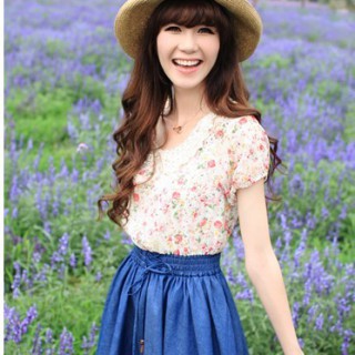 特价雪纺裙批发/十三行女式雪纺裙/十三行库存雪纺牛仔裙批发