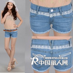淘宝爆款厂家直供夏季韩版水洗女式手工流苏破洞牛仔短裤热裤批发
