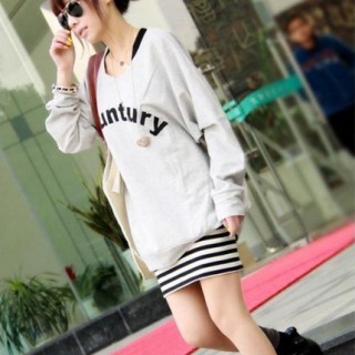 批发代发2013春夏韩版女装修身显瘦条纹拼接全棉长袖连衣裙