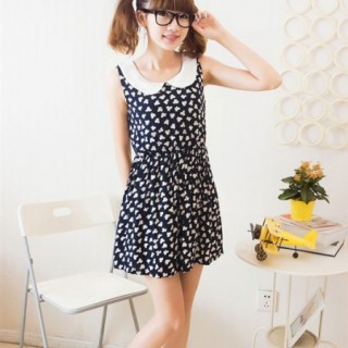 日韩版冬款瑞丽圆点荷叶边女装打底吊带连衣裙批发