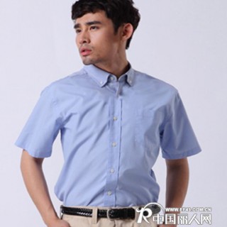 高支高密精梳棉碳素起毛修身免烫中袖衬衫定做