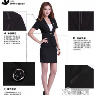 2013职业装女装夏装套裙 韩版修身短袖工作服 OL衬衫小西