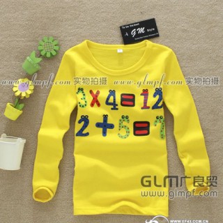 儿童长袖T恤衫批发纯棉童装批发时尚童装长袖T恤批发秋季童装