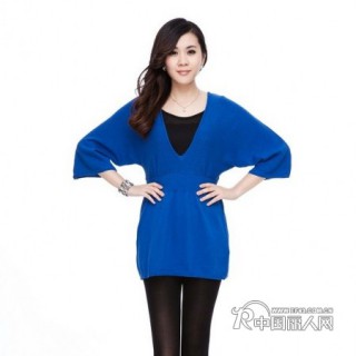 外贸原单melrose女装 全棉显瘦蝙蝠衫中长款针织衫