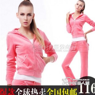 秋冬女装天鹅绒运动休闲长袖两件套套装女款卫衣