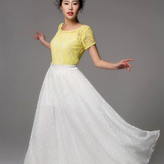 欧尚乐品雪纺轻薄飘逸弹力透气气质女裙