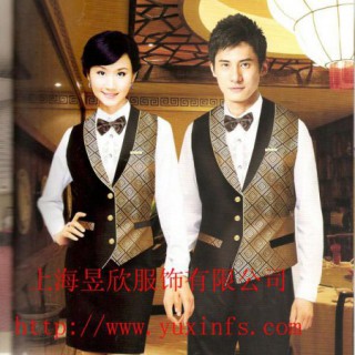 订做餐饮服务员制服上海酒店工作服定制