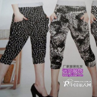 初夏最流行运动裤哈伦裤批发时尚条纹哈伦九分裤批发