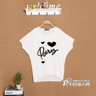 日韩时尚女装 蝙蝠袖短袖女T 大码女装T恤批发 2014新款