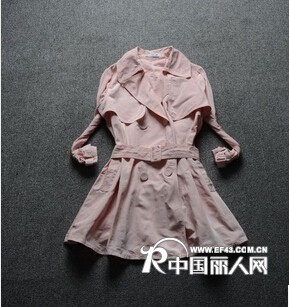 219时尚外贸韩版纯色修身七分荷叶袖翻领单排扣女式新款外套