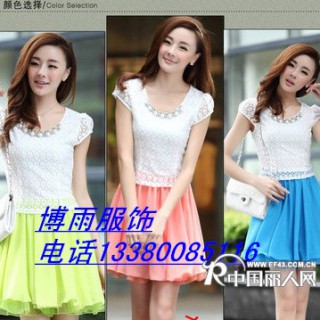 夏季连衣裙批发清仓便雪纺连衣裙批发=十三行女装连衣裙批发