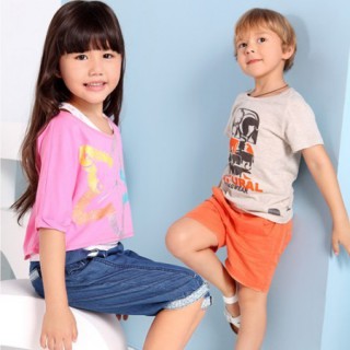 童装什么牌子的好 夏季新款男女童T恤搭配