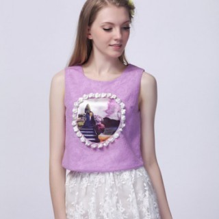 紫色雪纺衫怎么搭配 俏皮小短裙搭出韩范儿