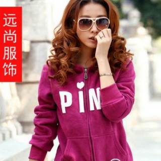 爆版糖果色拼接长袖女T高领打底衫拉链卫衣外套批发