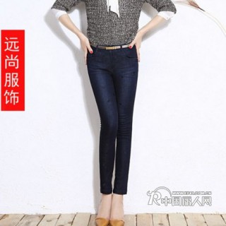 时尚弹力黑色牛仔裤小脚裤修身显瘦铅笔裤批发