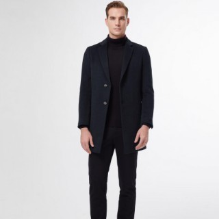 奥迩OWL男装休闲经典西装领羊毛大衣