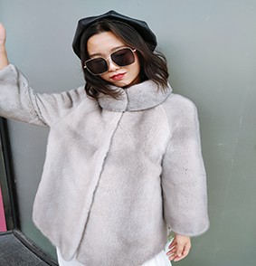 高端品牌女装恋香风女式廓形落肩收腰显瘦皮草大衣女