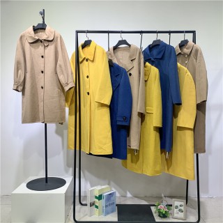 广州华景国际品牌折扣女装双面呢羊绒大衣尾货折扣批发