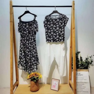 卡丽娅 品牌折扣女装 20夏波点元素连衣裙女装尾货货源采购渠