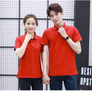 200G莱卡条领翻领短袖POLO衫定制，定做POLO衫